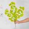 Galhos de folhas de ginkgo artificiais, folhas falsas, folhas de ginkgo amarelas, materiais de decoração de casamento, adereços para arranjo de local
