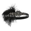 Amazon Nova Vintage Anos 1920 Faixa de Cabeça Elástica com Diamantes Acessórios de Cabelo Europeu e Americano Headwear de Pena Faixa de Cabelo