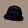 Amazon Nuevo Otoño e Invierno Sombrero de Punto de Pelo de Conejo Sombrero de Pescador Cálido para la Cara Sombrero de Cubo Pequeño Protección para las Orejas Sombrero de Lana para Niños