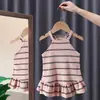 Ropa Infantil Estilo Coreano, Vestidos de Verano para Niñas, Faldas de Mezclilla sin Mangas a la Moda y Tendencia Estilo Coreano, Faldas de Encaje, de Moda