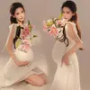 Tema Estúdio Fotográfico Novo Retrô Novo Estilo Chinês Vestido Amassado com uma Vibe Descolada para Sessão de Fotos da Barriga de Grávidas