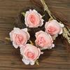 S Flores de Rosa Queimadas Vintage Simuladas Caixa de Presente Artesanato DIY Decoração de Casa Flores