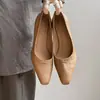 Sapatos de Couro de Ovelha com Bico Baixo para Mulheres, Sapatos de Salto Fino, Novo Estilo Primavera e Verão, Couro Genuíno Bico Quadrado Cor Sólida para o Trabalho com Salto Alto, Sapatos de Bico Baixo