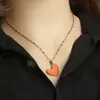 Collar de Joyería Transfronterizo, Collar de Cadena para Clavícula con Corazón de Goteo de Aceite Colorido, Accesorio de Cadena para Clavícula de Moda con Diseño de Nicho