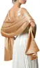Xale de Cetim Estilo Europeu e Americano Cor Sólida Xale para Vestido de Noite Lenço Longo de Cetim Decorativo Casamento Vestido Cheongsam Combinando Cetim