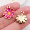 1 Pieza de Colgante de Aleación de Margarita con Goteo de Aceite Accesorio Girasol Llavero DIY Pendiente Colgante de Collar