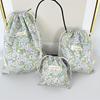 Bolsa de Viaje Retro Floral Pastoral para Almacenamiento de Cosméticos Portátil con Cordón Almacenamiento Grande y Pequeño Artículos Varios
