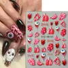 Pegatinas de Arte de Uñas Nuevas Transfronterizas Estampadas Estéreo 5D Halloween Vísceras Corazón Órgano Horror Pegatinas Adhesivas para Uñas
