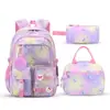 Nova Mochila Escolar Transfronteiriça para Meninas do Ensino Fundamental e Médio, Mochila Leve e Redutora de Carga, Conjunto de Três Peças para Estudantes, Mochila, Amazon