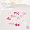 Joias para Nail Art Coração Fita Laço Flor Rasteirinhas Coração de Pêssego Cor de Pele Resina Decoração de Unha Usável 50 Peças