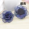Flor quemada de 5 cm rizado accesorios para el cabello DIY tocado material de flor hilo rizado horneado Camelia mitad