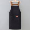 Fabricante de avental casual de cor pura, personalizado em pequenos lotes, à prova d'água e óleo, com suporte, impressão de logotipo personalizado, roupas de trabalho masculinas e femininas