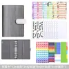 Cuaderno de Hojas Sueltas A6 Transfronterizo Cuaderno de Contabilidad de Hojas Sueltas Piel de PU Gradiente Cuaderno de Presupuesto de Efectivo Planificación Financiera Venta al por Mayor