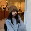 Nuevo gorro de lana versátil para exteriores, suéter de color dopamina, suéter de cara pequeña versión coreana para estudiantes, gorro de punto moderno