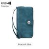 Nueva cartera transfronteriza RFID para mujer, cartera con hebilla y cremallera multitarjeta, cartera larga de gran capacidad estilo retro europeo y americano.