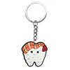 Serie de Dibujos Animados Transfronteriza para Dientes Llavero Colgante de Goma Suave de PVC Colgante para Bolsos Llavero Colgante para Mochila al por Mayor