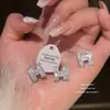 Brincos de Prata Banhados a Ouro Real com Pino de Prata, Letra H Cravejada com Diamantes, Estilo Chanel, Nicho, Elegantes, Simples, Brincos de Alta Qualidade para Mulheres