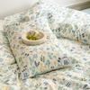 Juego de Ropa de Cama de Doble Capa de Gasa Clase A Funda de Almohada Individual Juego de Dos Toallas de Almohada Estampado Fresco Fundas de Almohada para Adultos Dormitorio