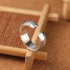 Anillo abierto de moda de plata de ley 925 para hombre y mujer, estilo vintage tailandés, con diseño de sol a rayas en el dedo medio.