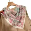 ¡Un Toque de Jardín Monet de Alta Gama! Bufanda de Seda Crepé de Chine para Mujer para Primavera y Verano, Bufanda Versátil de Seda de Morera, Bufanda Cuadrada, Bufanda para Cuello de Doble Uso
