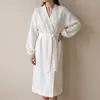 Pijama de algodón puro para mujer, europeo y americano, 2026, suave, transpirable, agradable para la piel, bata de manga larga, ropa de casa holgada para mujer