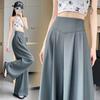 Pantalones de Traje Blancos para Mujer Estilo Coreano Nuevo de Gama Alta Sueltos Slim Casuales Verano Cintura Alta Dape Pantalones de Pierna Ancha para Mujer