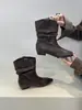 Botas apiladas de tacón grueso y punta fina estilo coreano, botas de vaquero para mujer, nuevo estilo versátil retro para otoño e invierno 2026, botines slip-on