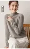 26 Outono Inverno Novo Gola Meia-Alta 100% Caxemira Pura Malha Camada Base Pura Fofa Estilo Básico Simples Suéter Roupa de Baixo