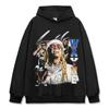 Camiseta de Manga Corta Estampada Estilo Retro Americano Transfronterizo Lil Wayne Sudadera con Capucha de Cuello Redondo Manga Larga Pesada