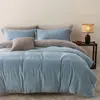Conjunto de Cuatro Piezas de Forro Polar para Bebé de Alto Gramaje Clase A Estilo Minimalista Color Sólido Bicolor Dormir Desnudo Antiestático Forro Polar para Bebé Conjunto Cálido