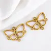 Acero Inoxidable 304 Chapado en Oro de 18 Quilates, Colgante con Forma de Corazón Hueco Poroso Estilo Bohemio, Accesorios para Pendientes DIY