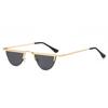 3530 gafas de sol de estilo hip hop con montura semicircular retro de montura pequeña, gafas de sol divertidas para fotos callejeras, gafas de sol de metal europeas y americanas