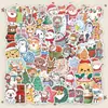 50 Peças PVC Desenho Animado Boneco de Neve de Natal Adesivos de Grafite Capa de Celular Caderno Conjunto de Decoração DIY Atacado Transfronteiriço
