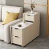 2026 nuevo modelo gabinete lateral de sofá con panel de roca de madera maciza, mesa auxiliar de partición de sala de estar de alta gama, mesa de centro pequeña de lujo ligero de alta gama