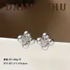 Pendientes de plata de ley s925 con aguja, moda europea y americana, pequeños y exquisitos de circón y perla en forma de estrella, lujo ligero, pendientes versátiles de alta gama para mujer