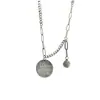Collar con cara sonriente, acero de titanio, resistente a la decoloración, simple, con red de viento frío, popular cadena de clavícula, personalidad, cadena de suéter de nicho, moda femenina