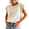 Colete de Tricô Sem Mangas Temperamento Mais Vendido da Amazon Transfronteiriço para Mulheres Vestirem Top de Tricô Solto Casual de Cor Sólida Europeu e Americano