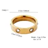 Personalidad Estilo Coreano Ins Unisex Hip-Hop Simple Acero Inoxidable Chapado en Oro de 18K Anillo de Diamante Encanto Versátil Moda