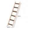 Periquito y periquito stand con escalera, soporte para pájaros de madera de pimienta natural, escalera interactiva para cacatúa y periquito, juguete para afilar garras