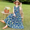 Vestido de seda de algodão para mulheres, elegante e estiloso para mães, estilo francês de verão, vestido regata sem mangas jovem para a beira-mar e praia