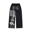 Pantalones Deportivos Casuales de Calle Americanos para Hombre Verano Nuevos Holgados Estampado de Partitura Musical Pierna Recta Ancha Pantalones Largos hasta el Suelo