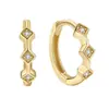 Nuevos aretes de aro de moda para mujer, ear cuffs únicos, aretes simples y elegantes en forma de diamante, lujo ligero y exquisitos accesorios para orejas