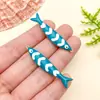 5 Colgantes de Peces Marinos de Esmalte Doble Cara Dorados de Acero Inoxidable con Dibujos Animados 8X40Mm Accesorios para Joyería DIY