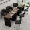 Conjunto de Mesa e Cadeira para Salão de Unhas, Econômico Simples/Duplo Multifuncional Luxuoso Minimalista Estilo Creme Mesa de Unhas, Estilo Retrô