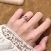Anel de borboleta moderno com pérola e zircônia para mulheres, anel de casal de luxo leve de nicho, anel aberto elegante atacado