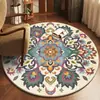 Alfombra Redonda de Terciopelo de Cristal Persa para Sala de Estar, Alfombra Resistente a Manchas y al Desgaste, Felpudo de Fácil Cuidado para Tocador