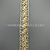 Venta al por mayor de pasamanería de hilo dorado y plateado de 1.4 cm, encaje pequeño bordado con cuentas estilo Chanel para vestidos de novia, zapatos, sombreros y cuellos de falda; accesorios de prendas de vestir