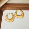 Joyería de nicho retro estilo frío de Hong Kong, diseño de modelado de bolsa brillante para certificado de matrimonio, aretes chapados en oro de acero de titanio
