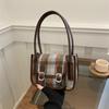 Popular Outono e Inverno Nova Bolsa Moda Feminina Bolsa de Mão Estilosa Bolsa de Ombro Xadrez Vintage Bolsa Quadrada Pequena Estilo Coreano Bolsa Feminina
