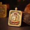 Montaña Wutai Cinco Dioses Thangka de Alta Gama Doce Guardianes del Zodiaco Thangka Tridimensional de Relieve Doble Cara Colgante Nuevo